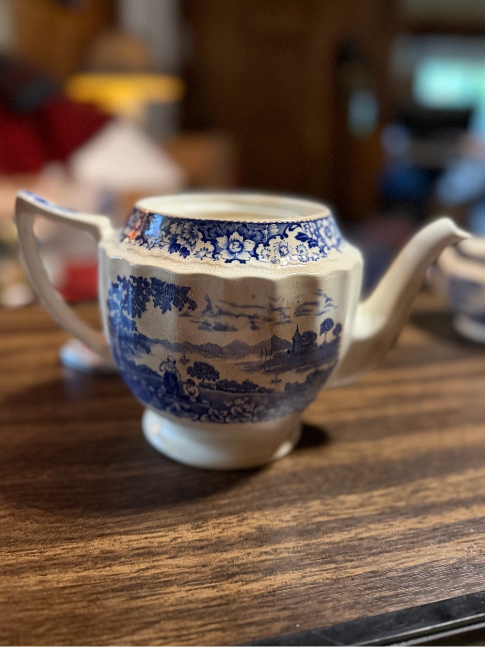 Swinnerton’s Silverdale Blue and White Teapot Staffordshire England 1800s